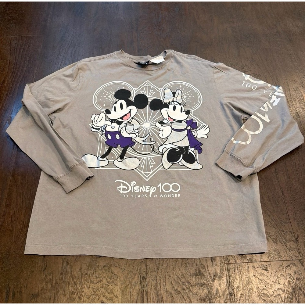 Disney 100 Anniversary Long Sleeve Shirt Adult Large